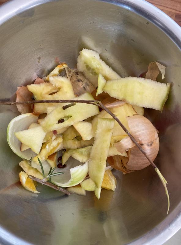 Schalen und nicht verwertbare Reste